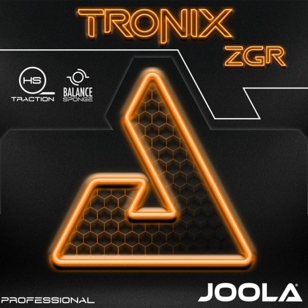 주황색 TRONIX ZGR 로고와 Hyper Traction 및 Balance 스펀지 표시가 있는 줄라 러버 패키지